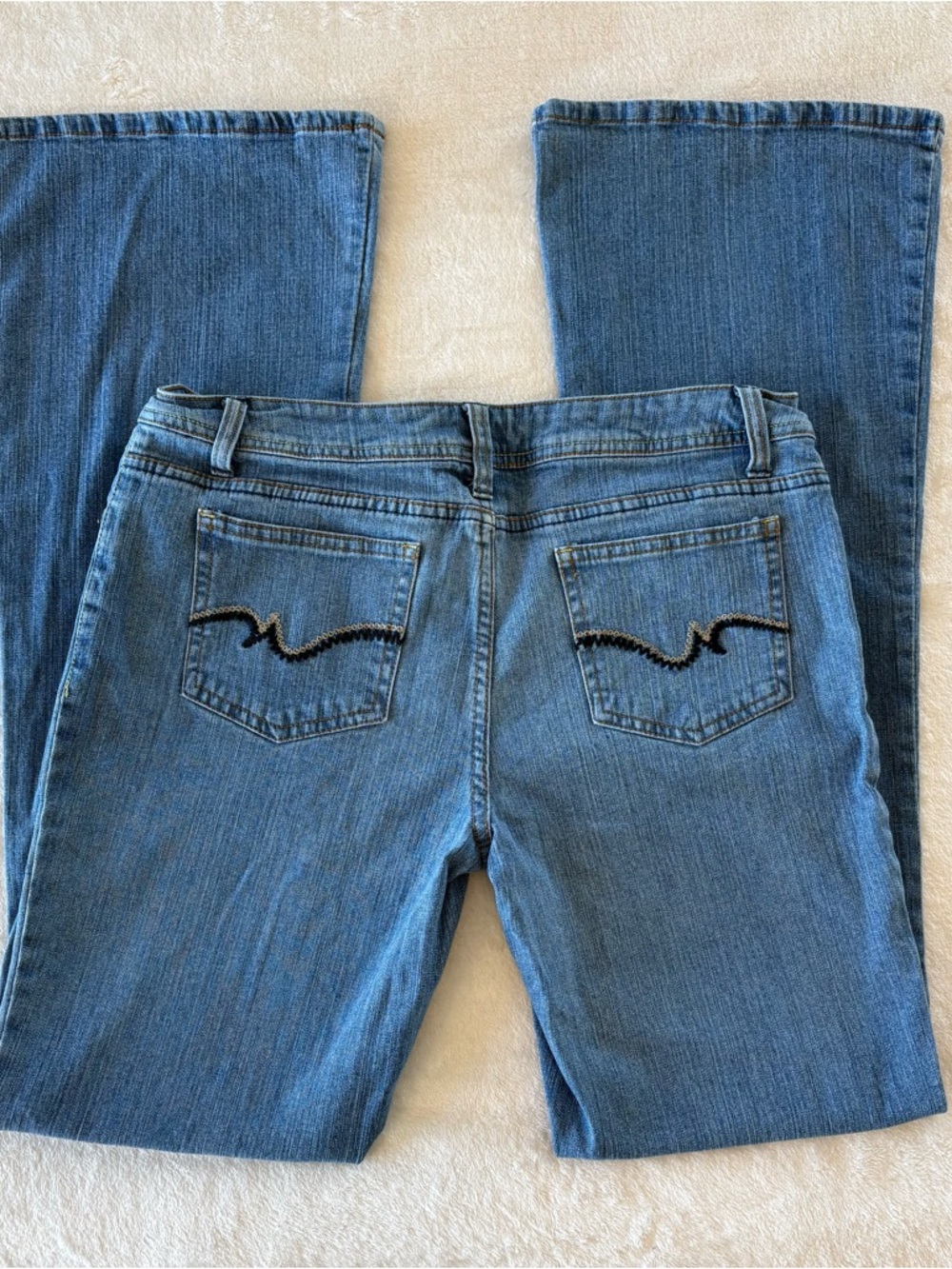 Vintage Y2K SO Juniors 9 Bootcut Flare Jeans Low Mid Rise Embroidered Pockets